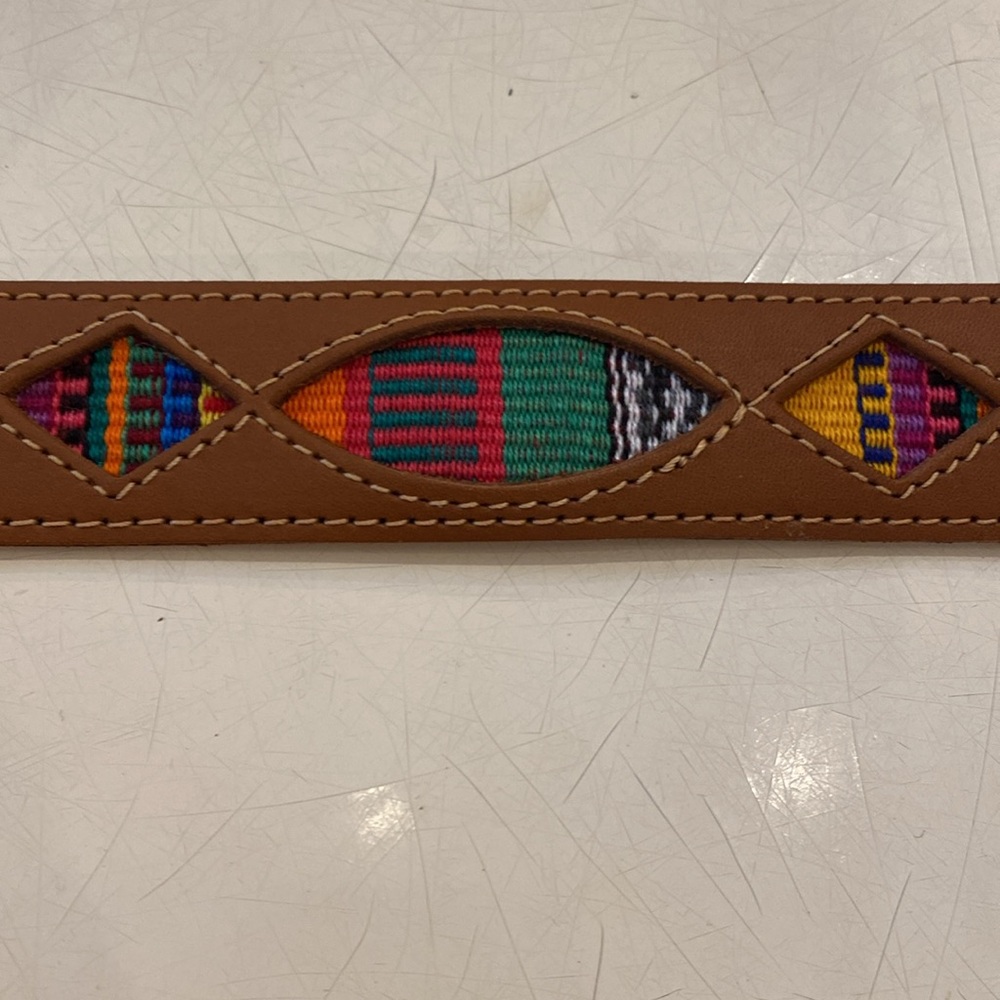 Ladies Leather Belt w/Embroidery Design. Size XL. 38” Long. - Picture 8 of 8